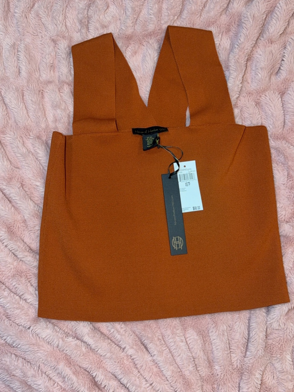 Rust Square-Neck Crop Top